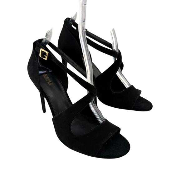 Michael Kors Suede Strappy Pumps Black Size 7.5 M‎ NWB - Picture 11 of 11